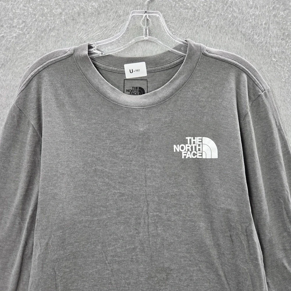 The North Face Men‎ Shirt Small Gray Wandered Tonal Box Logo Long Sleeve